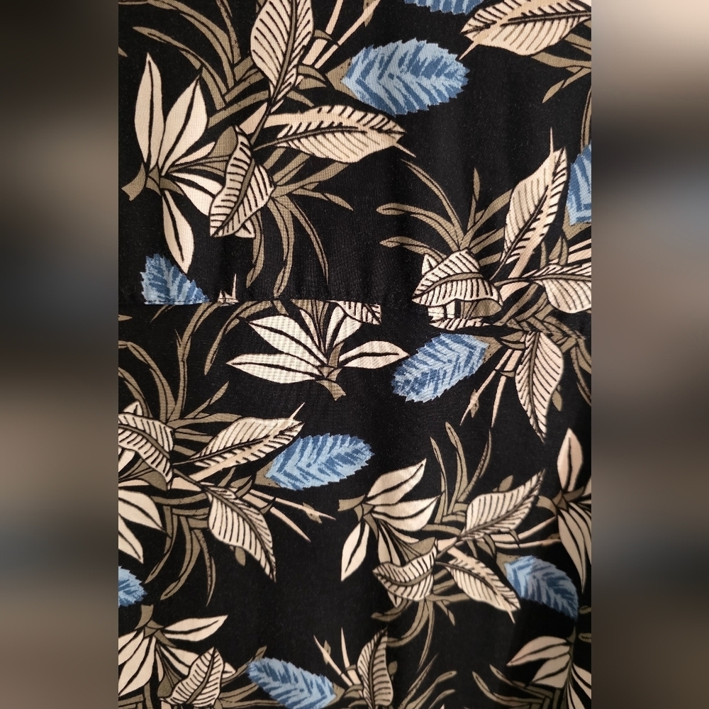 Puritan Black and Blue Botanical Print Shirt - Picture 5 of 5